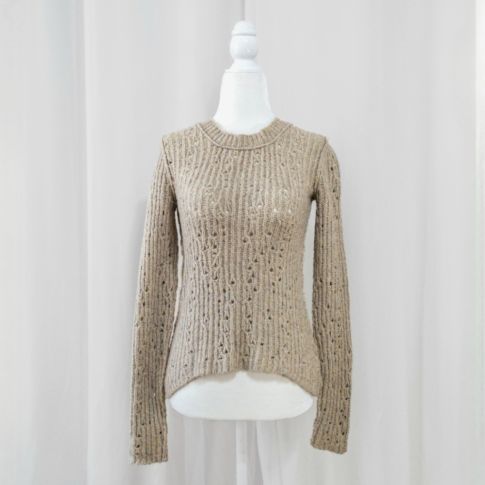Free People Beige Knit Sweater